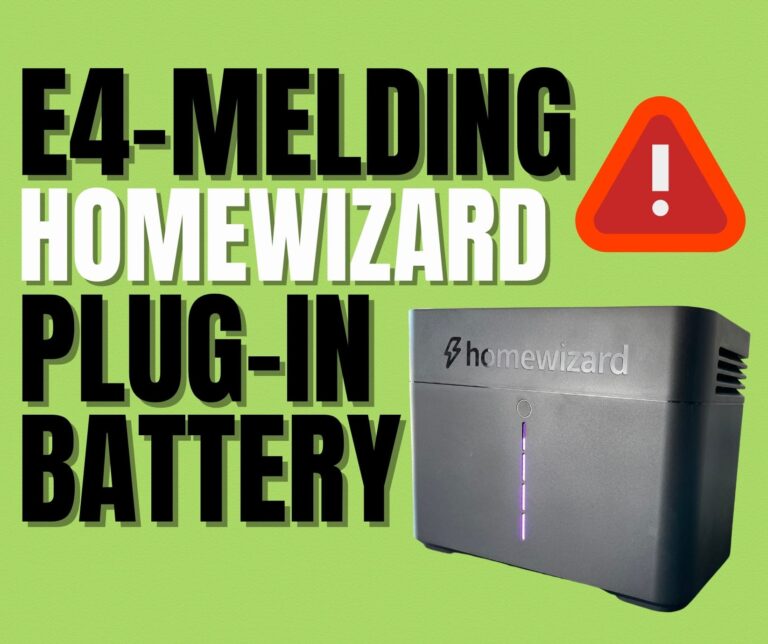 E4 foutmelding HomeWizard Plug-in Battery