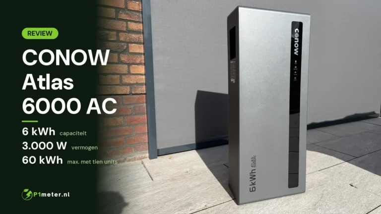 CONOW Atlas 6000 AC op een terras, met capaciteit, vermogen en maximale uitbreiding