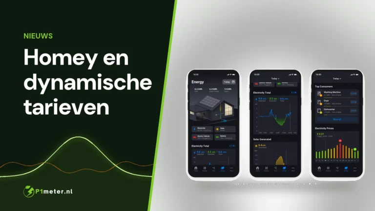 Homey Energy in de Homey-app met stroomprijzen