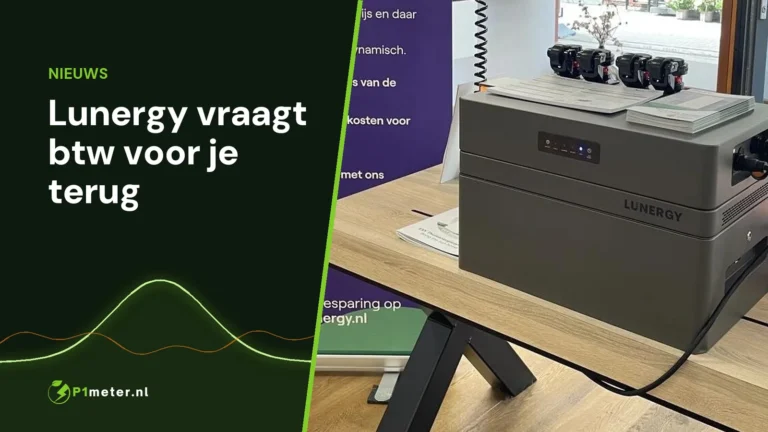Lunergy thuisbatterij op een stand