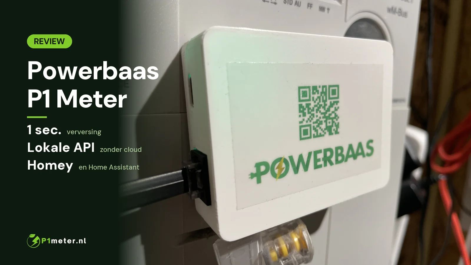 Powerbaas P1 Meter aan de slimme meter tijdens onze test