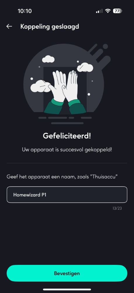 stap5 installatie zendure koppeling homewizard 1 meter