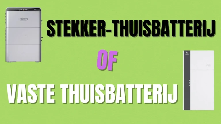 Stekker-thuisbatterij van Jackery naast een vaste thuisbatterij van AlphaESS