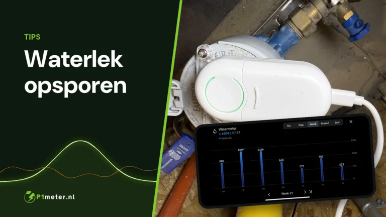 HomeWizard Watermeter met het waterverbruik per dag in de app